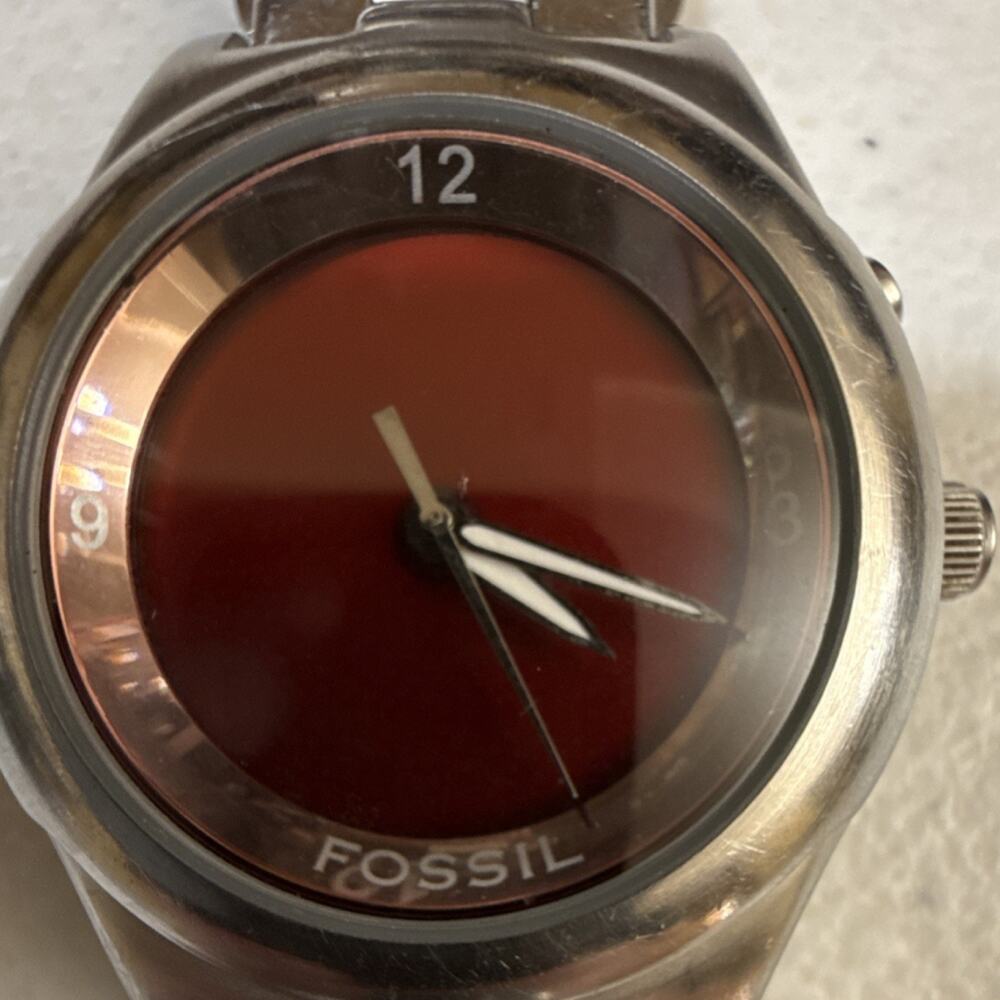 Men’s Fossil Kaleido L12092 Red/OU Dial 38mm Case 5.75” Band New Batteries (G2)
